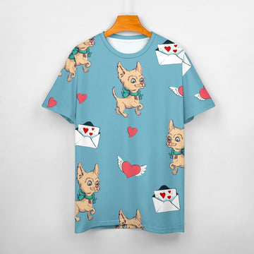 Love Letter Fawn Chihuahuas All Over Print Women's Cotton T-Shirt - 4 Colors-Apparel-Apparel, Chihuahua, Shirt, T Shirt-2XS-White-13