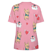 Love Letter Fawn Chihuahuas All Over Print Women's Cotton T-Shirt - 4 Colors-Apparel-Apparel, Chihuahua, Shirt, T Shirt-2XS-White-4