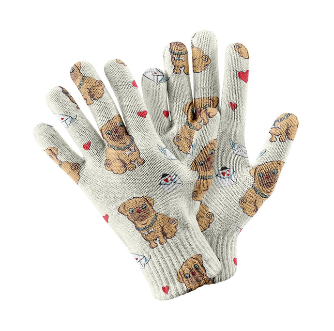 Love Letter Pug Touch Screen Gloves-Accessories-Accessories, Dog Dad Gifts, Dog Mom Gifts, Gloves, Pug-White-2