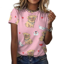Load image into Gallery viewer, Love Letter Fawn Chihuahua All Over Print Women&#39;s Cotton T-Shirt - 4 Colors-Apparel-Apparel, Chihuahua, Shirt, T Shirt-15