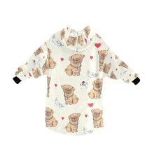Load image into Gallery viewer, Love Letter Pugs Blanket Hoodie for Women-Apparel-Apparel, Blankets-8