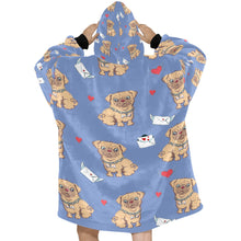 Load image into Gallery viewer, Love Letter Pugs Blanket Hoodie for Women - 4 Colors-Apparel-Apparel, Blankets, Pug-2