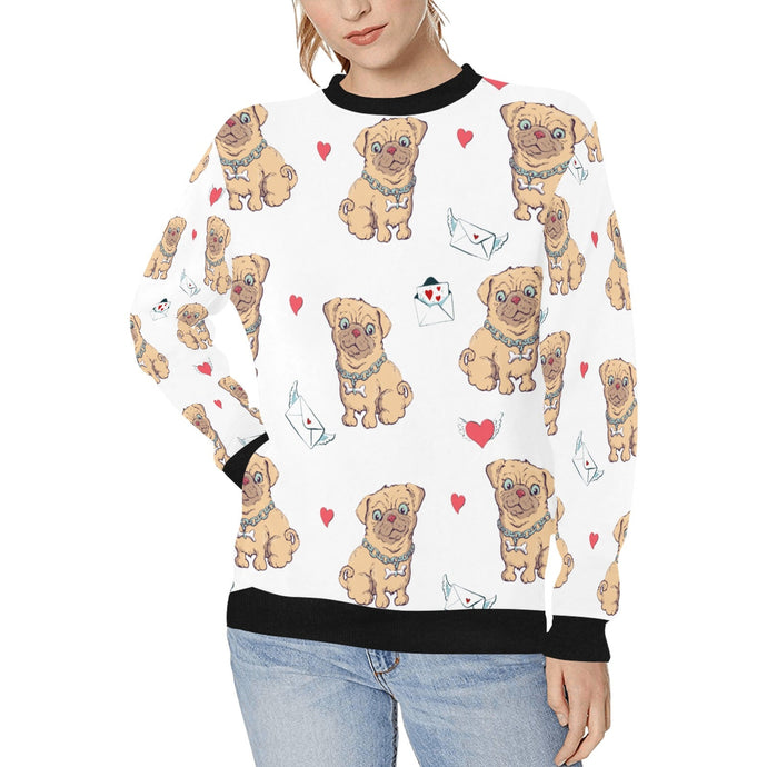 Love Letter Pugs Women's Sweatshirt-Apparel-Apparel, Pug, Sweatshirt-White-XS-14