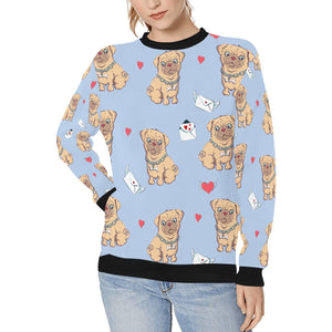 Love Letter Pugs Women's Sweatshirt-Apparel-Apparel, Pug, Sweatshirt-LightSteelBlue-XS-2