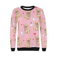 Load image into Gallery viewer, Love Letter Pugs Women&#39;s Sweatshirt-Apparel-Apparel, Pug, Sweatshirt-5