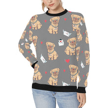 Load image into Gallery viewer, Love Letter Pugs Women&#39;s Sweatshirt-Apparel-Apparel, Pug, Sweatshirt-Gray-XS-9
