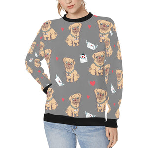 Love Letter Pugs Women's Sweatshirt-Apparel-Apparel, Pug, Sweatshirt-Gray-XS-9