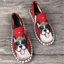 Load image into Gallery viewer, Love Staffordshire Bull Terrier Embroidered Canvas LoafersFootwearRed6