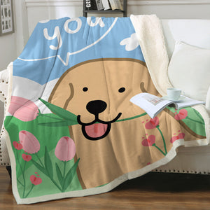 Love you Labrador Soft Warm Fleece Blanket-Blanket-Blankets, Home Decor, Labrador-Small-1
