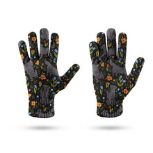 Load image into Gallery viewer, Flower Garden Black Labrador Touch Screen Gloves-Accessories-Accessories, Black Labrador, Dog Dad Gifts, Dog Mom Gifts, Gloves, Labrador-13