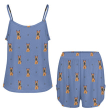 Load image into Gallery viewer, Loyal German Shepherd Pup Women's Cami and Shorts Pajama Set-15