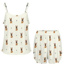 Load image into Gallery viewer, Loyal German Shepherd Pup Women's Cami and Shorts Pajama Set-23