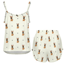 Load image into Gallery viewer, Loyal German Shepherd Pup Women's Cami and Shorts Pajama Set-24