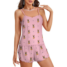 Load image into Gallery viewer, Loyal German Shepherd Pup Women's Cami and Shorts Pajama Set-27