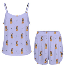 Load image into Gallery viewer, Loyal German Shepherd Pup Women's Cami and Shorts Pajama Set-7