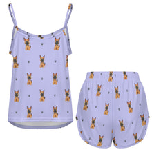 Load image into Gallery viewer, Loyal German Shepherd Pup Women's Cami and Shorts Pajama Set-8