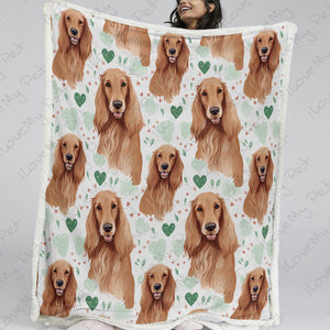 Lucky Irish Setter Love Soft Warm Fleece Blanket-Blanket-Blankets, Home Decor, Irish Setter-13
