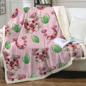 Lucky Pug Love Soft Warm Fleece Blanket - 4 Colors-Blanket-Blankets, Home Decor, Pug-13