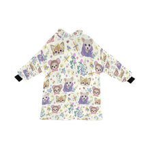 Load image into Gallery viewer, Magic Flower Garden Chihuahuas Blanket Hoodie for Women-Apparel-Apparel, Blankets-Ivory-ONE SIZE-4