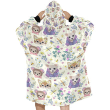 Load image into Gallery viewer, Magic Flower Garden Chihuahuas Blanket Hoodie for Women-Apparel-Apparel, Blankets-8