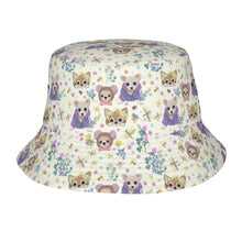 Load image into Gallery viewer, Magic Flower Garden Chihuahuas Bucket Hat-Hats &amp; Caps-Ivory White-One Size-1
