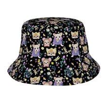 Load image into Gallery viewer, Magic Flower Garden Chihuahuas Bucket Hat-Hats &amp; Caps-Midnight Black-One Size-6