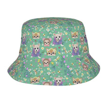 Load image into Gallery viewer, Magic Flower Garden Chihuahuas Bucket Hat-Hats &amp; Caps-Mint Green-One Size-3