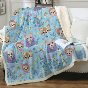 Magic Flower Garden Chihuahuas Love Soft Warm Fleece Blanket - 4 Colors-Blanket-Blankets, Chihuahua, Home Decor-15