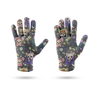 Magic Flower Garden Chihuahuas Touch Screen Gloves-Accessories-Accessories, Chihuahua, Dog Dad Gifts, Dog Mom Gifts, Gloves-12