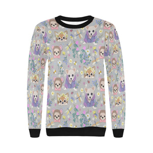 Magic Flower Garden Chihuahuas Women's Sweatshirt-Apparel-Apparel, Chihuahua, Sweatshirt-11