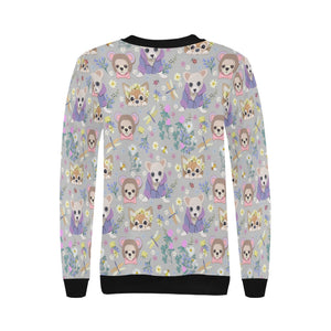 Magic Flower Garden Chihuahuas Women's Sweatshirt-Apparel-Apparel, Chihuahua, Sweatshirt-12
