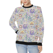 Load image into Gallery viewer, Magic Flower Garden Chihuahuas Women&#39;s Sweatshirt-Apparel-Apparel, Chihuahua, Sweatshirt-Silver-XS-13