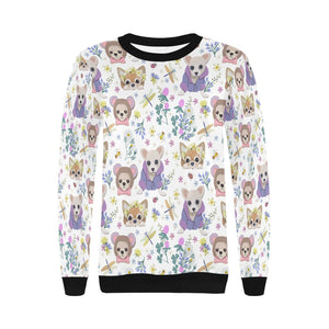Magic Flower Garden Chihuahuas Women's Sweatshirt-Apparel-Apparel, Chihuahua, Sweatshirt-5
