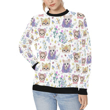 Load image into Gallery viewer, Magic Flower Garden Chihuahuas Women&#39;s Sweatshirt-Apparel-Apparel, Chihuahua, Sweatshirt-White-XS-1