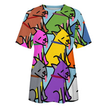 Load image into Gallery viewer, Magical Bull Terrier Love All Over Print Women&#39;s Cotton T-Shirt - 4 Colors-Apparel-Apparel, Bull Terrier, Shirt, T Shirt-16