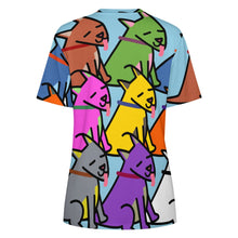 Load image into Gallery viewer, Magical Bull Terrier Love All Over Print Women&#39;s Cotton T-Shirt - 4 Colors-Apparel-Apparel, Bull Terrier, Shirt, T Shirt-12