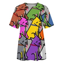 Load image into Gallery viewer, Magical Bull Terrier Love All Over Print Women&#39;s Cotton T-Shirt - 4 Colors-Apparel-Apparel, Bull Terrier, Shirt, T Shirt-11