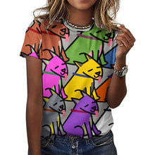 Load image into Gallery viewer, Magical Bull Terrier Love All Over Print Women&#39;s Cotton T-Shirt - 4 Colors-Apparel-Apparel, Bull Terrier, Shirt, T Shirt-13