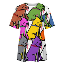 Load image into Gallery viewer, Magical Bull Terrier Love All Over Print Women&#39;s Cotton T-Shirt - 4 Colors-Apparel-Apparel, Bull Terrier, Shirt, T Shirt-2