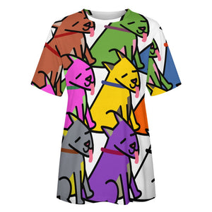 Magical Bull Terrier Love All Over Print Women's Cotton T-Shirt - 4 Colors-Apparel-Apparel, Bull Terrier, Shirt, T Shirt-2