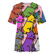 Load image into Gallery viewer, Magical Bull Terrier Love All Over Print Women&#39;s Cotton T-Shirt - 4 Colors-Apparel-Apparel, Bull Terrier, Shirt, T Shirt-6