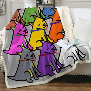 Magical Bull Terrier Love Soft Warm Fleece Blanket-Blanket-Blankets, Bull Terrier, Home Decor-14