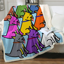 Load image into Gallery viewer, Magical Bull Terrier Love Soft Warm Fleece Blanket-Blanket-Blankets, Bull Terrier, Home Decor-Sky Blue-Small-3