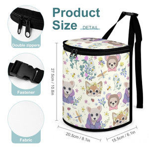 Magical Flower Garden Chihuahuas Multipurpose Car Storage Bag-3