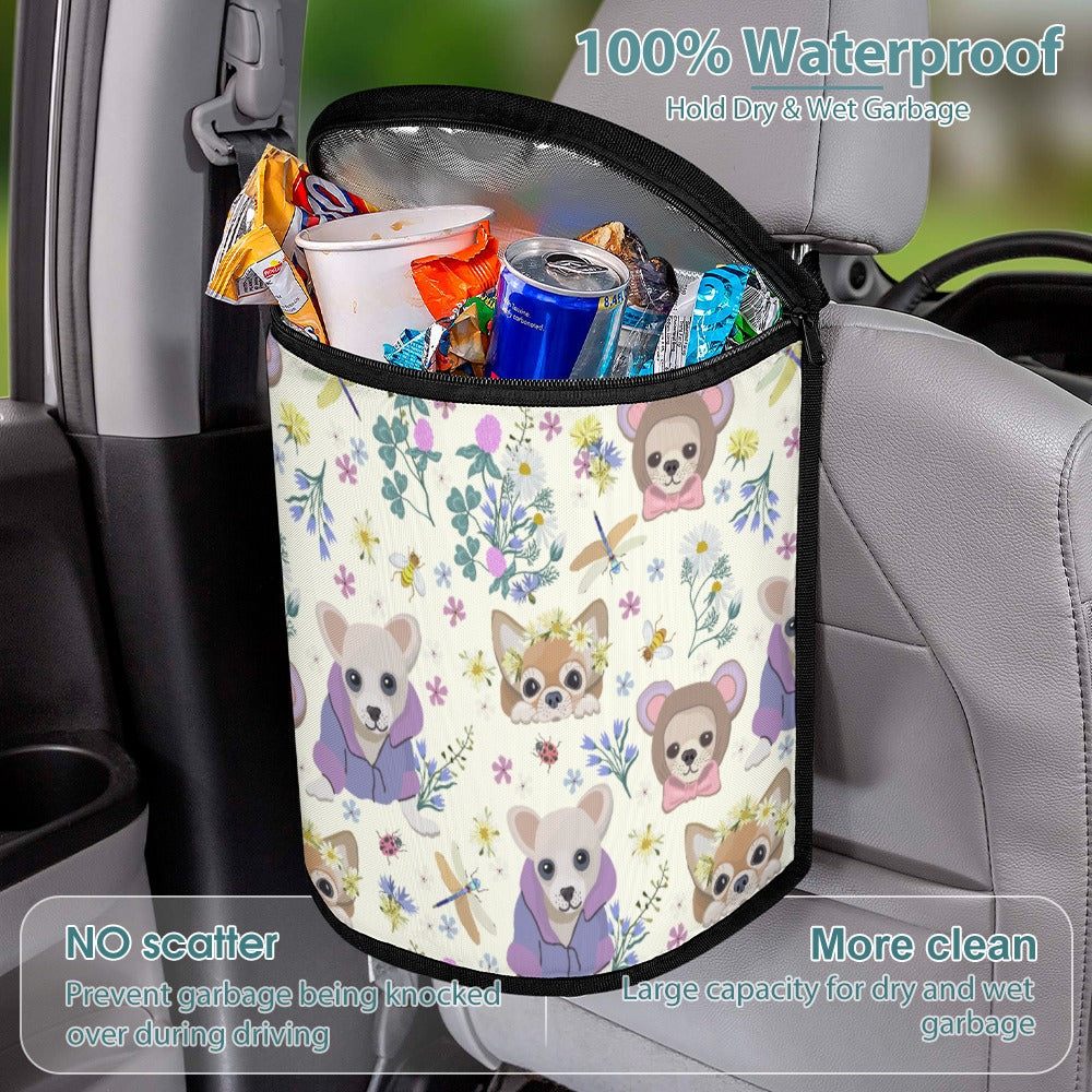 Magical Flower Garden Chihuahuas Multipurpose Car Storage Bag-6