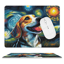 Load image into Gallery viewer, Magical Milky Way Beagle Leather Mouse Pad-Accessories-Beagle, Dog Dad Gifts, Dog Mom Gifts, Home Decor, Mouse Pad-ONE SIZE-White-2
