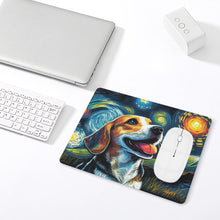 Load image into Gallery viewer, Magical Milky Way Beagle Leather Mouse Pad-Accessories-Beagle, Dog Dad Gifts, Dog Mom Gifts, Home Decor, Mouse Pad-ONE SIZE-White-4
