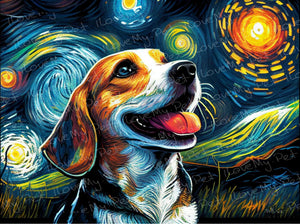 Magical Milky Way Beagle Wall Art Poster-Art-Beagle, Dog Art, Home Decor, Poster-1