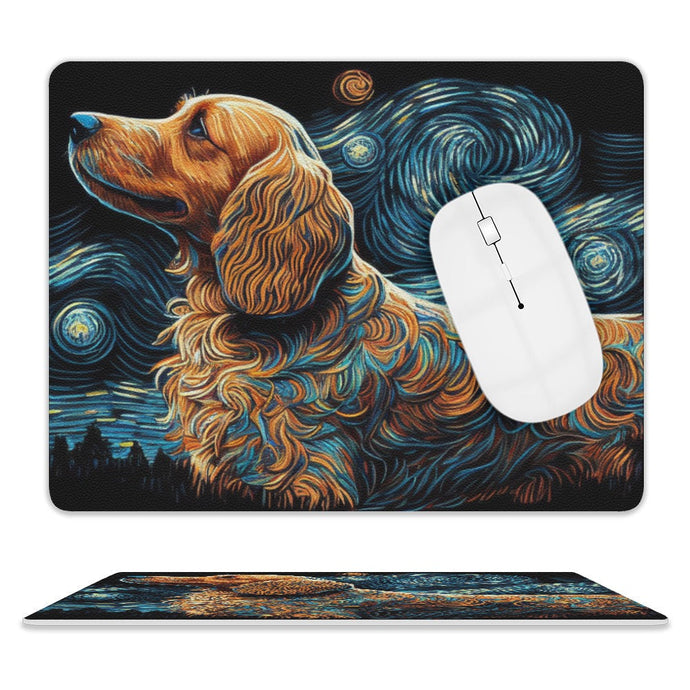 Magical Milky Way Cocker Spaniel Leather Mouse Pad-Accessories-Cocker Spaniel, Dog Dad Gifts, Dog Mom Gifts, Home Decor, Mouse Pad-ONE SIZE-White-2