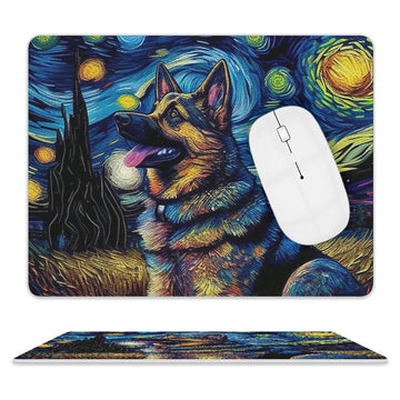Magical Milky Way German Shepherd Leather Mouse Pad 3 360x